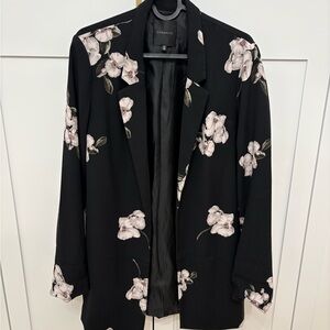Dynamite Black and White Floral Blazer